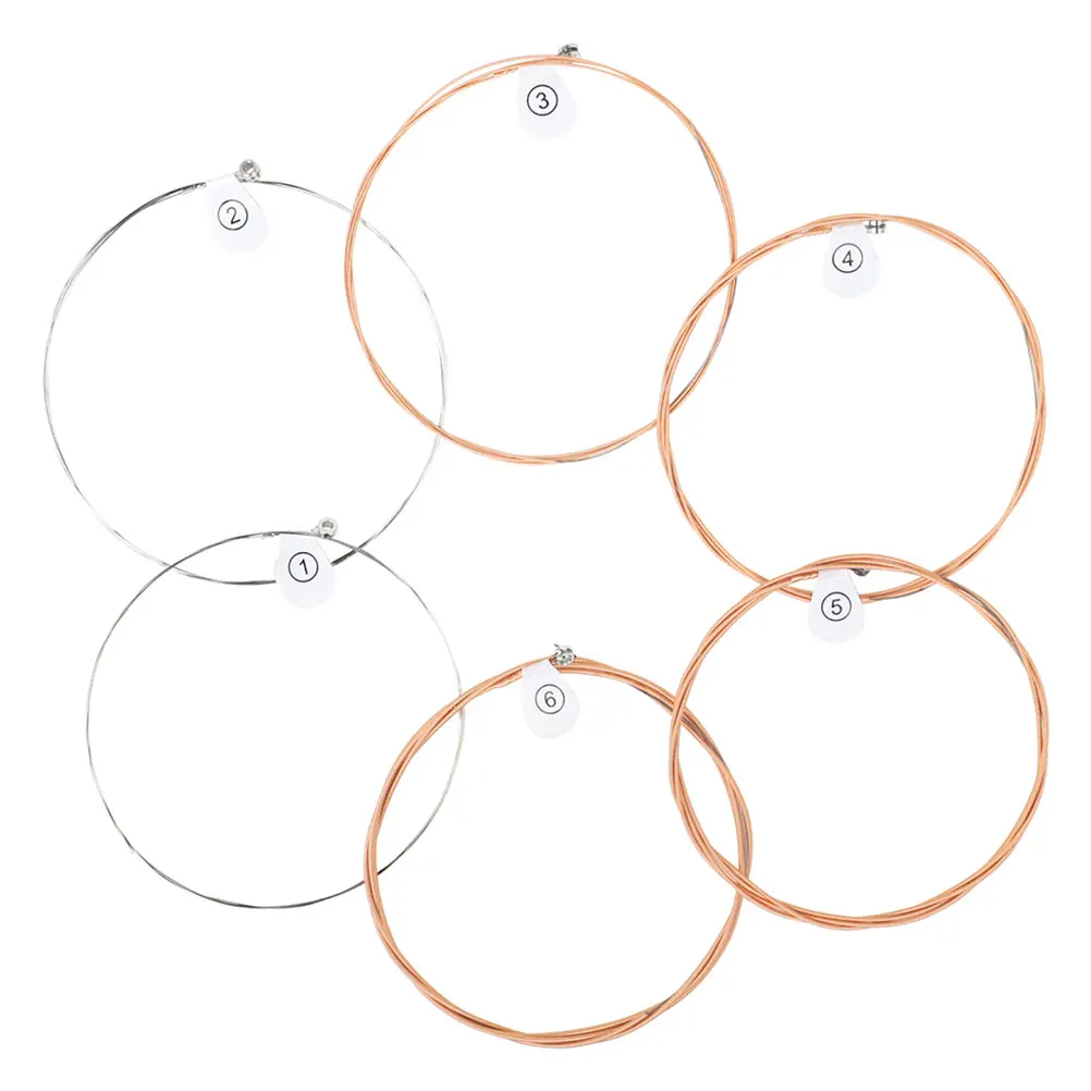 

6 Pcs Guitar Strings High Quality Acoustic Clear Sound Strong Powerful Bright Tone Long Sustain Folk Guitars