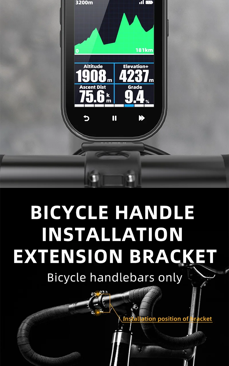 CYCLAMI Extended Out-Front Mount Fahrradlenkerhalterung für NiteRider Adapter Sport Action Kamera Garmin XOSS G+ IGSPORT RAVEMEN – Detail 6