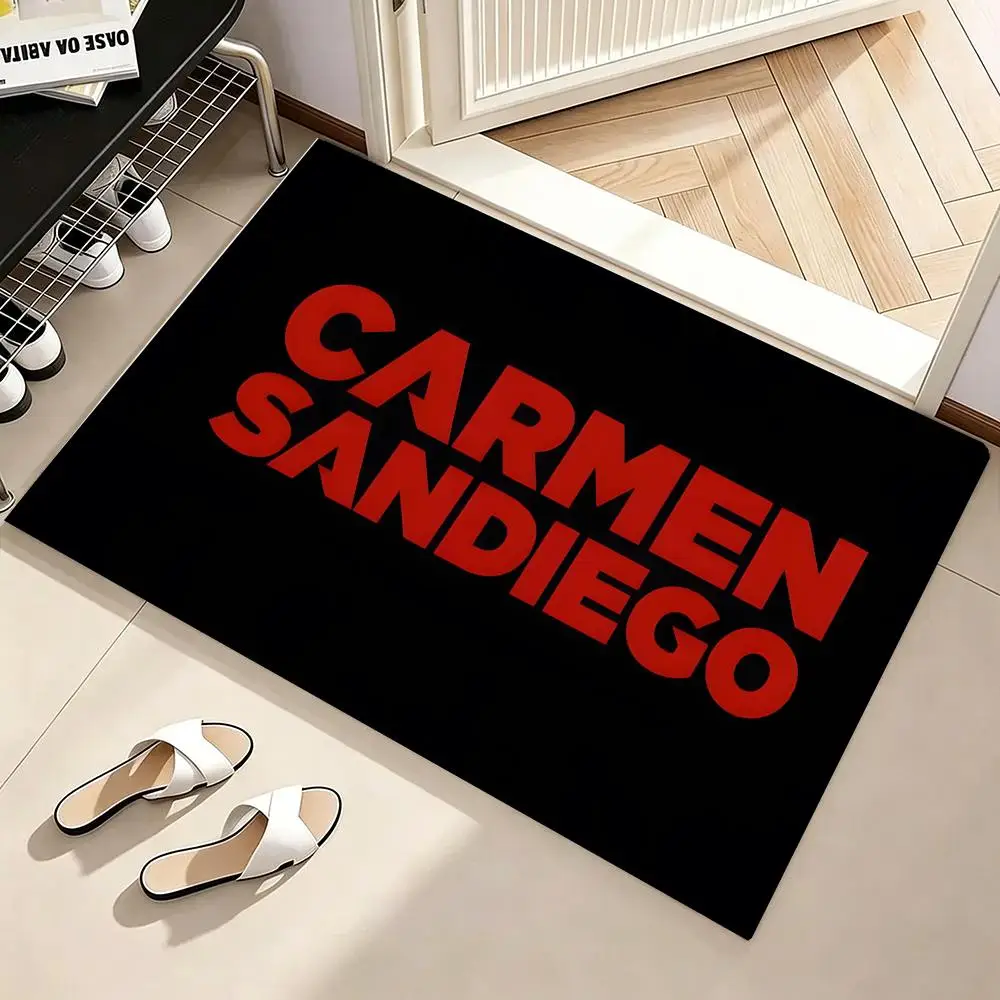 Alfombra C-Carmen Sandiego, alfombra antideslizante suave y gruesa de franela acogedora para sala de estar, dormitorio, cocina, alfombras decorativas