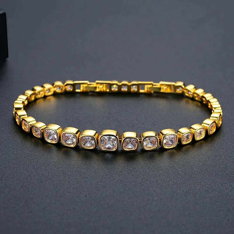 

Теннисный браслет с цирконом проходит бриллиантовый сверкающий тест, твердые ювелирные изделия S925, свадебный женский подарок