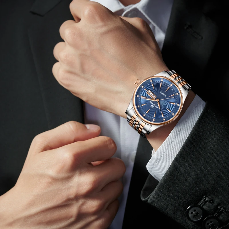 PENGAGAR ساعة فاخرة 2024 الأعمال الجديدة مقاوم للماء ساعة الذكور مضيئة DateStainless الصلب مربع كوارتز ساعة رجالية reloj hombre