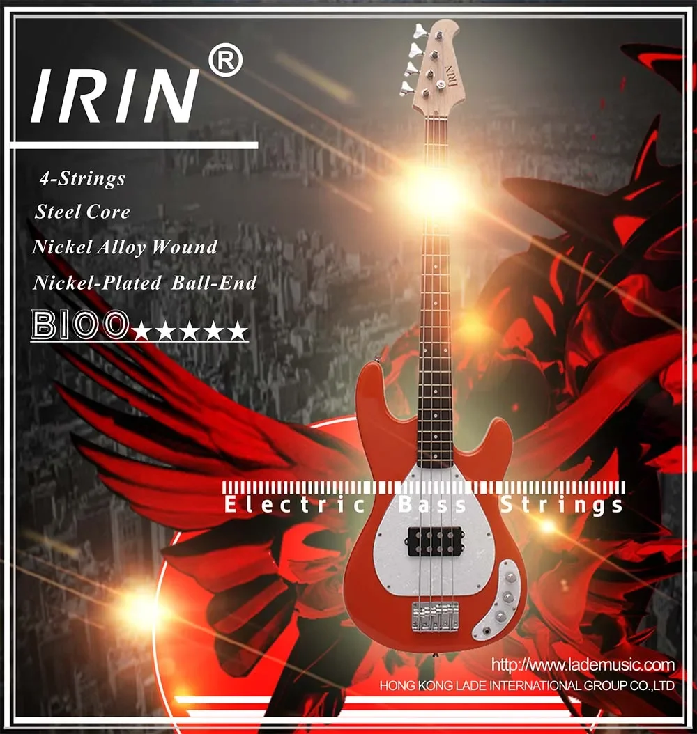 IRIN Electric Bass Strings Professional Stringed Instrument Accessory Steel Core Nickel Copper Alloy Wound Electric Bass Strings
