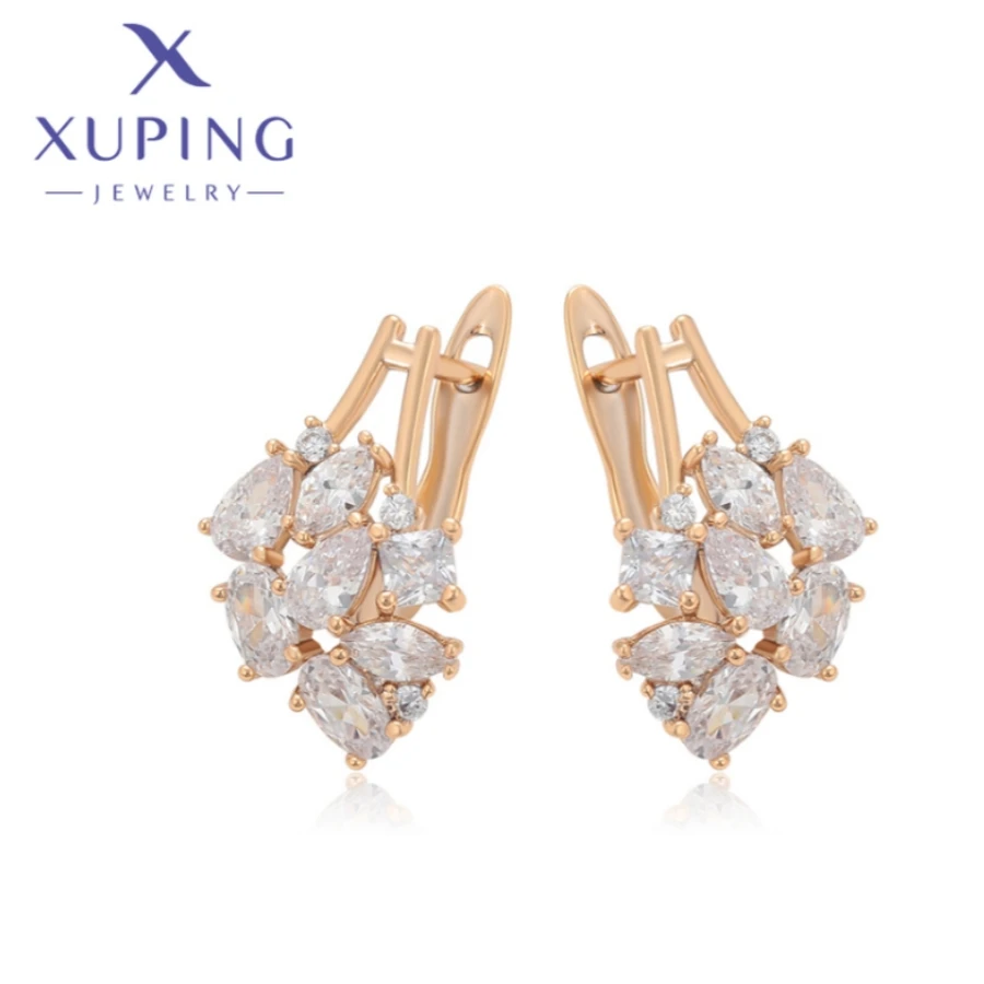 Xuping Jewelry New Exquisite Temperament Simple Shape Gold Color Earrings for Women Schoolgirl Christmas Wish Gifts X000637670