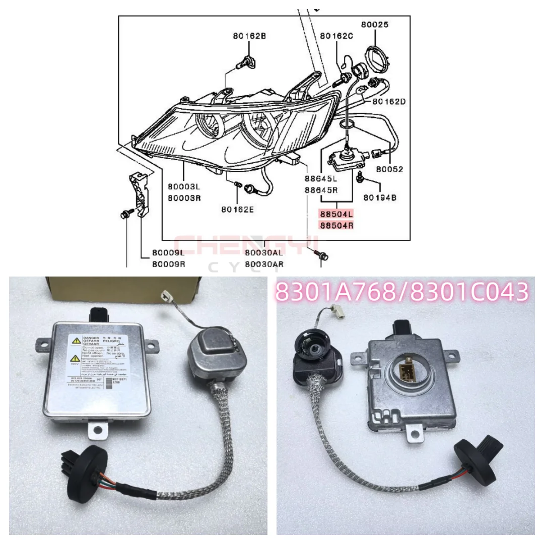 

1 Set Left & Right Headlamp Control Unit Fit For Outlander CW4W CW5W CW6W 8301C043 8301A769 8301C042 8301B203 W3T19371