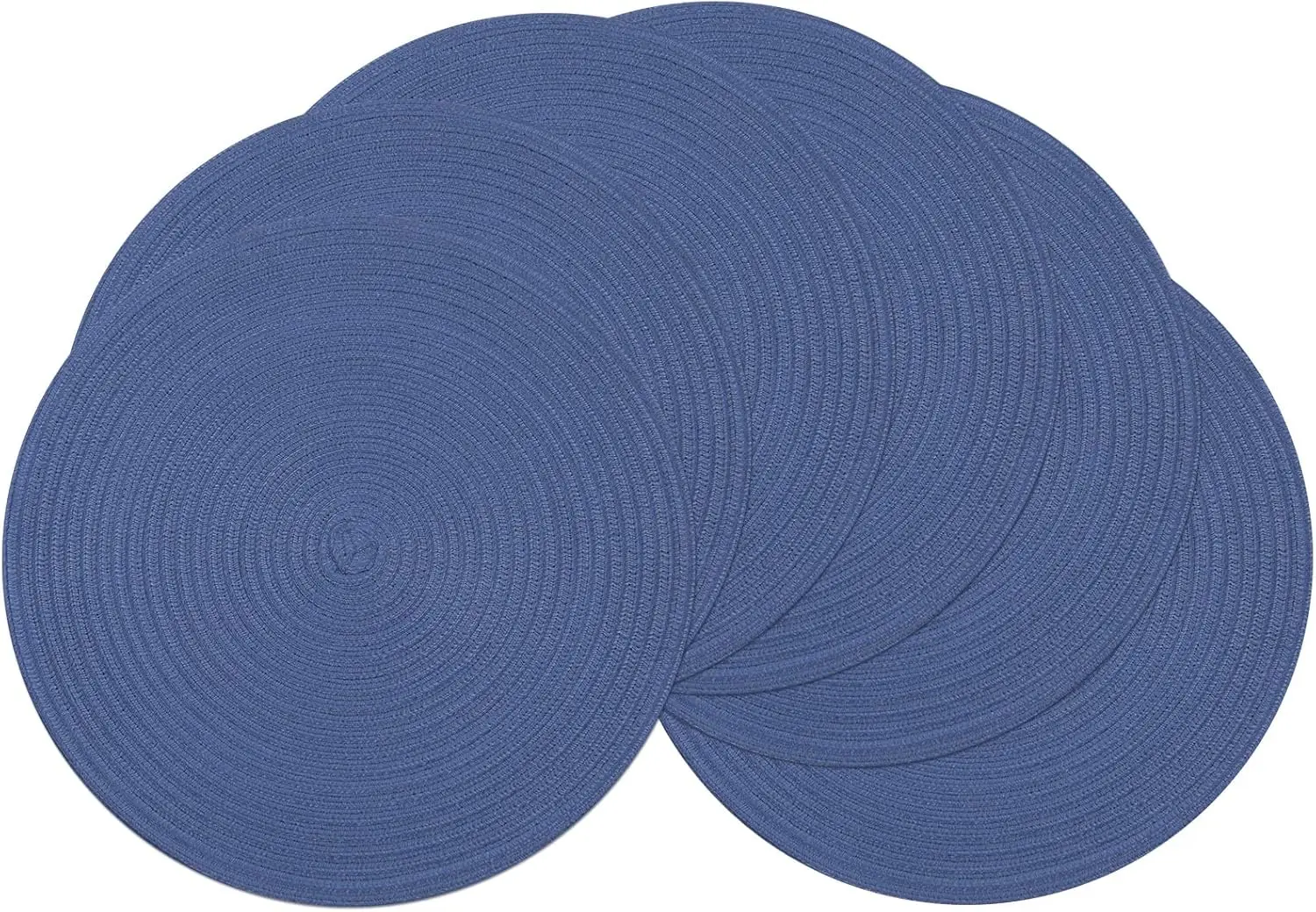 

Round Placemats Set of 6 Washable 15 inch Round Table Mats Cotton Polyester Woven Braided Place Mats for Dining Table
