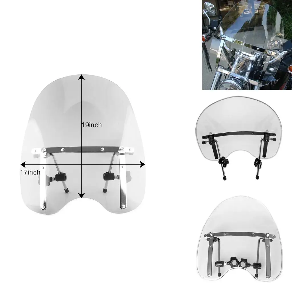 Transparent Universal Motorcycle Windscreen Wind Shield ABS Deflector Screen for Shadow Soul 600 750 1100 Touring