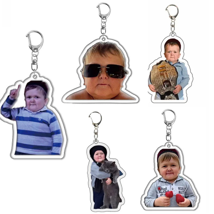 Fashion Hasbulla Magomedov Meme Acrylic Keychain Cute Mini Khabib Hasby Figure Key Holder Bag Car Hanging Decoration Kids Gifts