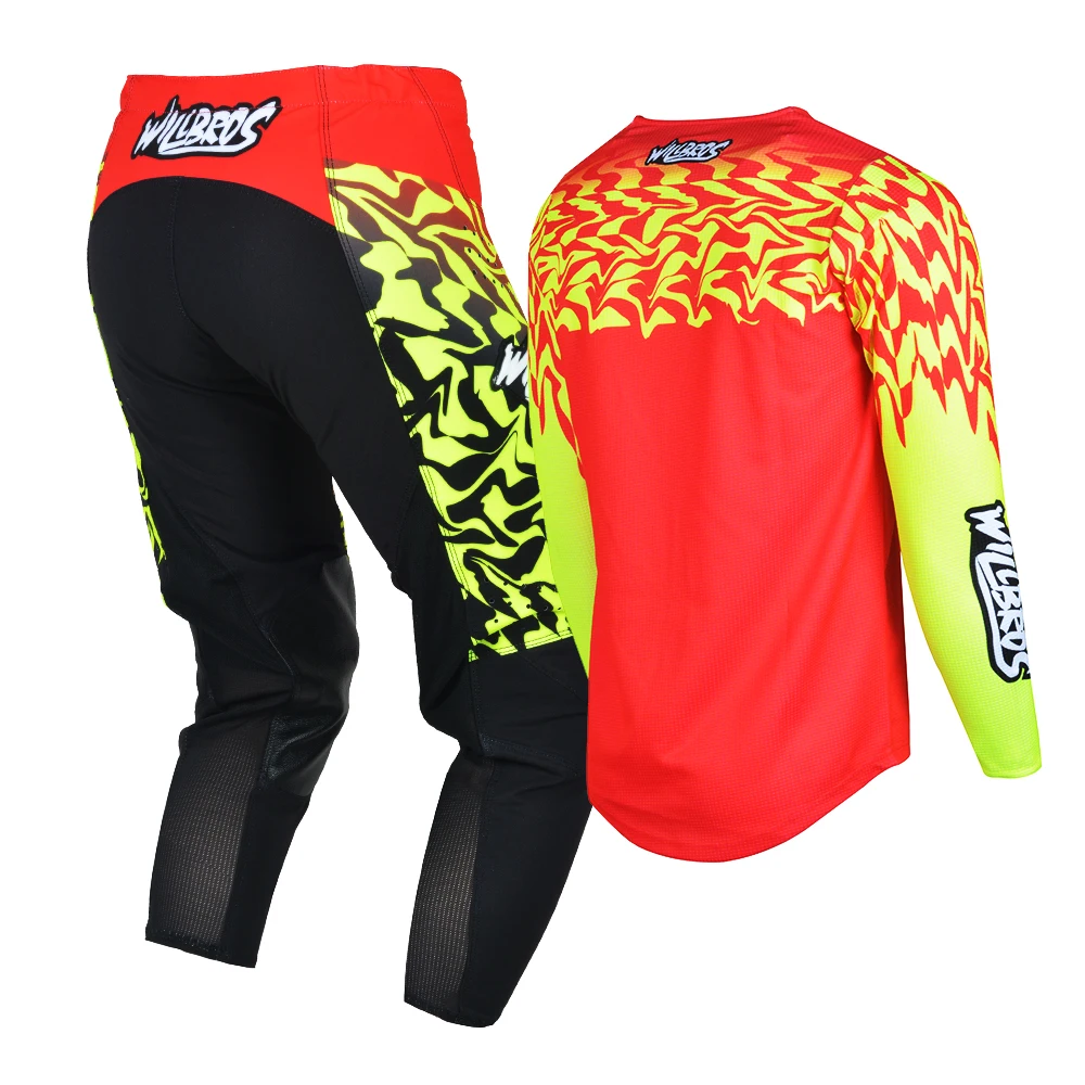 Willbros Youth Jersey and Pants Combo Children Motocross Dirt Bike Offroad MX Riding BMX MTB DH Enduro Boy's Girl's Gear Set