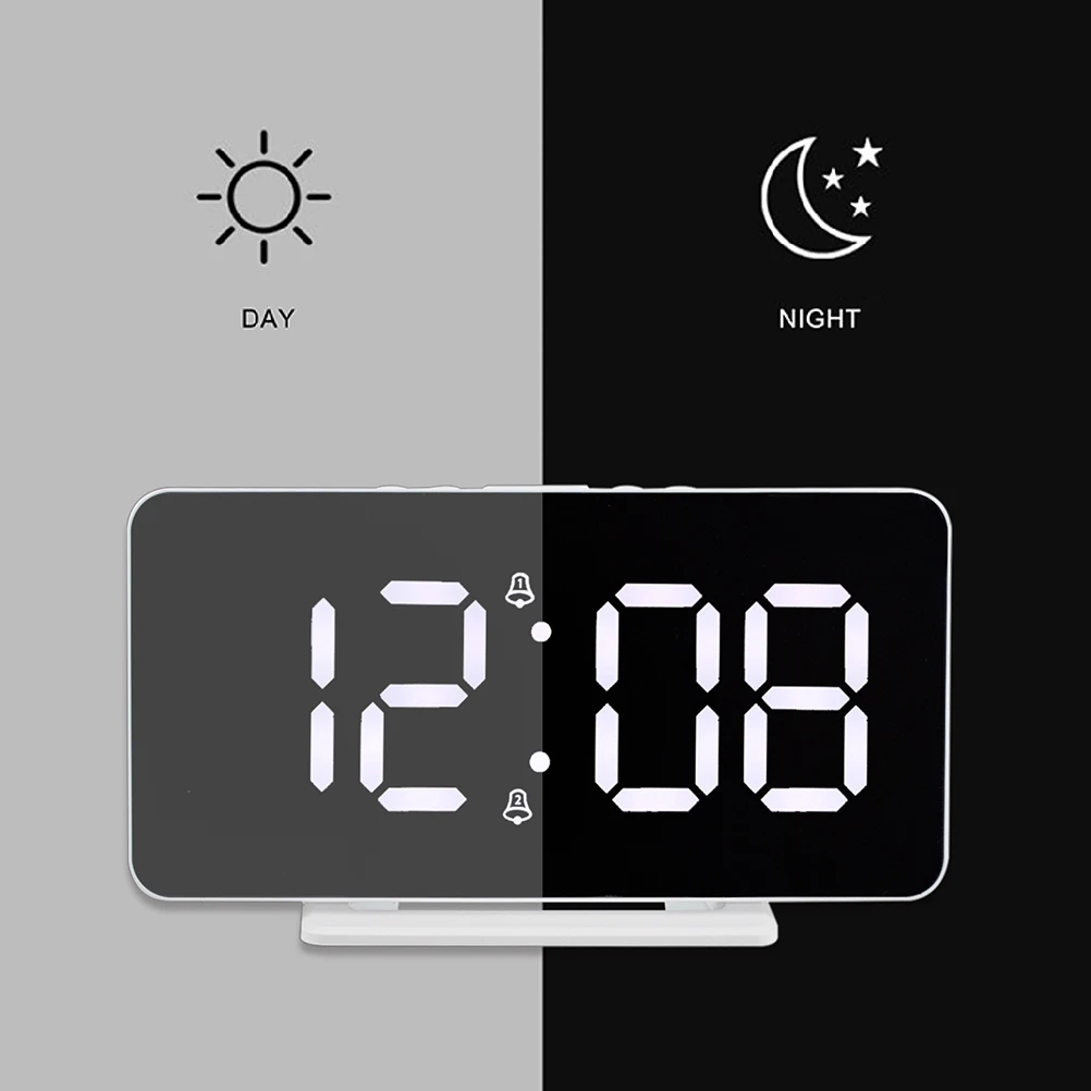 

Digital Alarm Clock LED Display Brightness Adjustable Temperature Show Home Decor Clock ABS Material Led Night Light