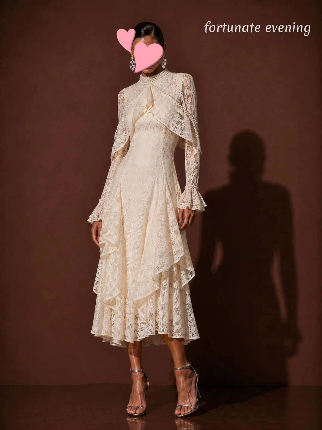 Fortunate Evening Elegant Vintage Sweet Beige Mermaid Lace Pearls New Customized Formal Occasion Prom Dress Evening Party Gowns
