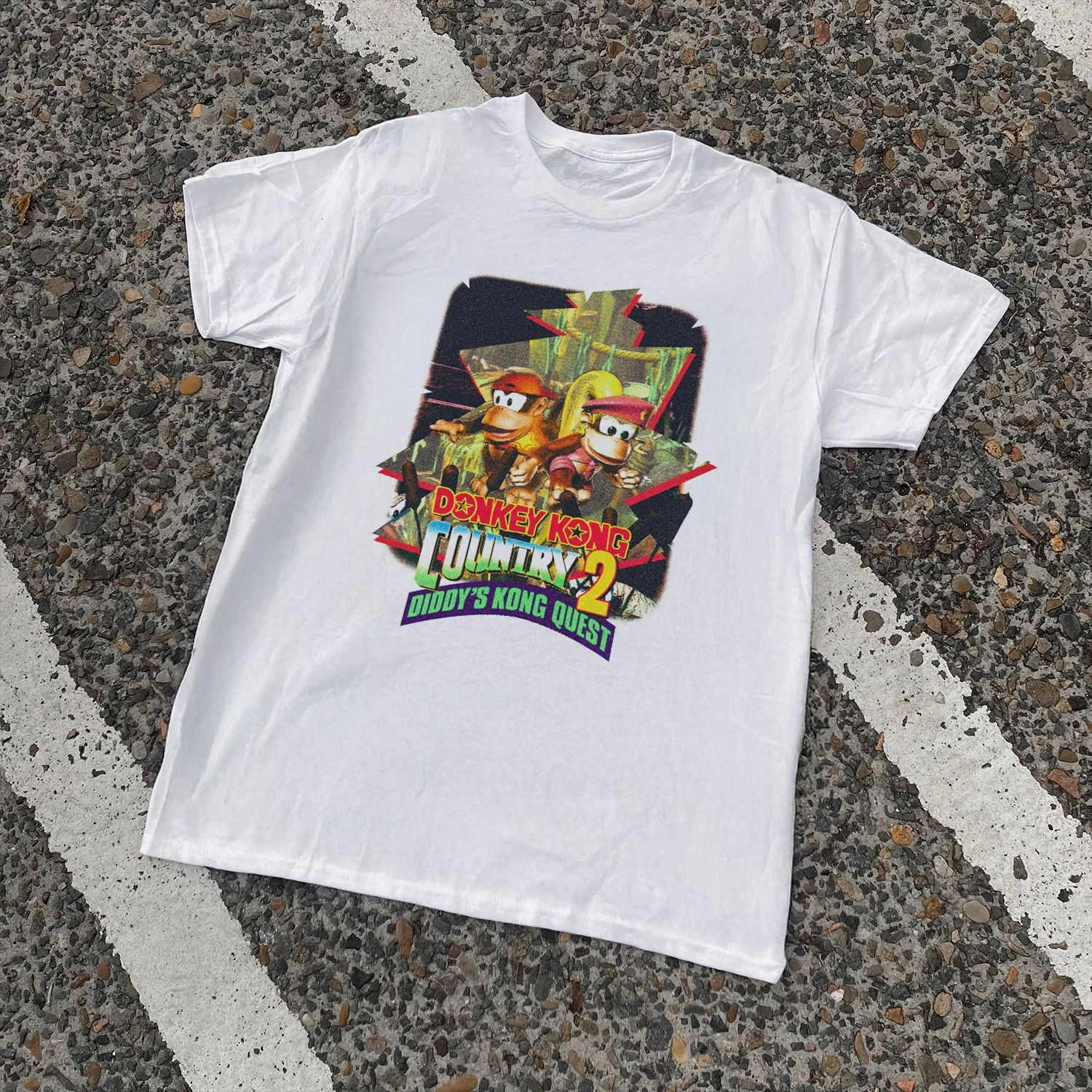 Donkey Kong Country 2 Retro Vintage 90s Video Game Graphic T-Shirt Cotton Men Women Streetwear Tee