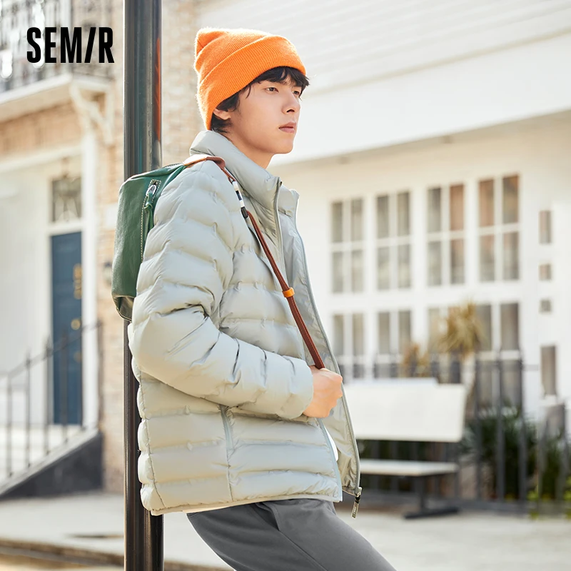 Semir Down Jacket Men Winter Seamless Laminated Simple Atmospheric Commuter Style Clothes Solid Color Casual Fit Jacket