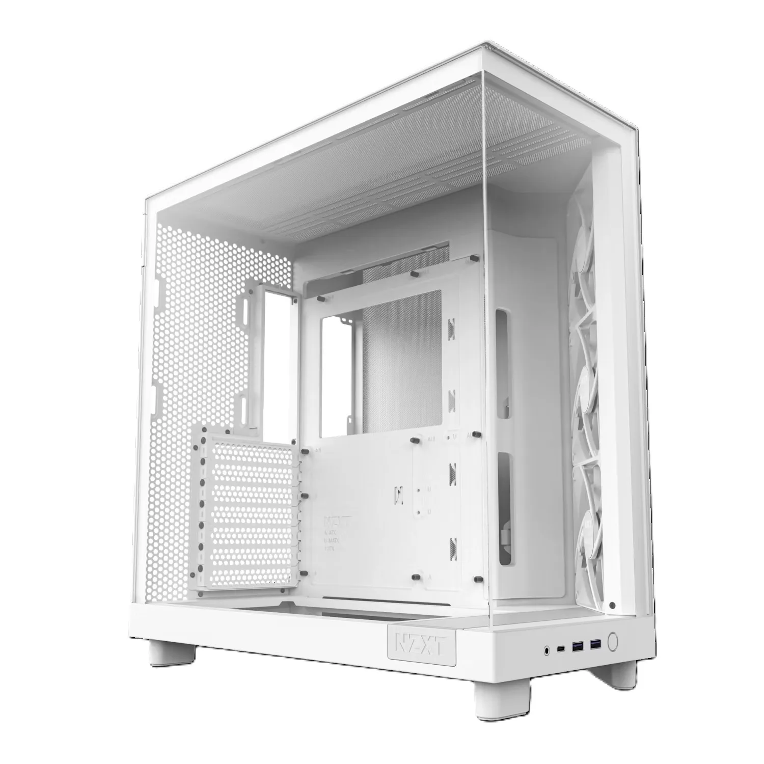 NZXT H6 Flow BLACK & WHITE Gaming case compacto de câmara dupla Mid-Tower Air Flow Case PC Chassis com três ventiladores de 120 mm