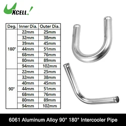 UXCELL-Alumínio Alloy Intercooler Pipe, OD 38mm, 45mm, 51mm, 63mm, 76mm Comprimento, 100mm, 90 Graus Bend Cotovelo, tubo de entrada de ar