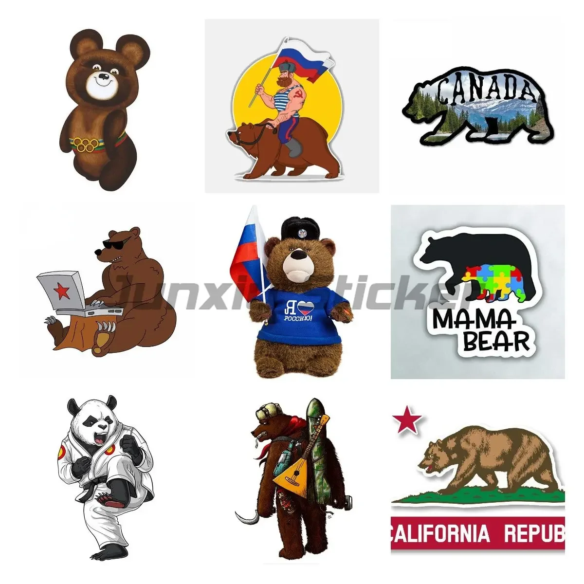 

Funny Car Sticker I Love Bear Car Stickers Sunscreen Simple Decals Car Accessories Caravan Surfboard Decor