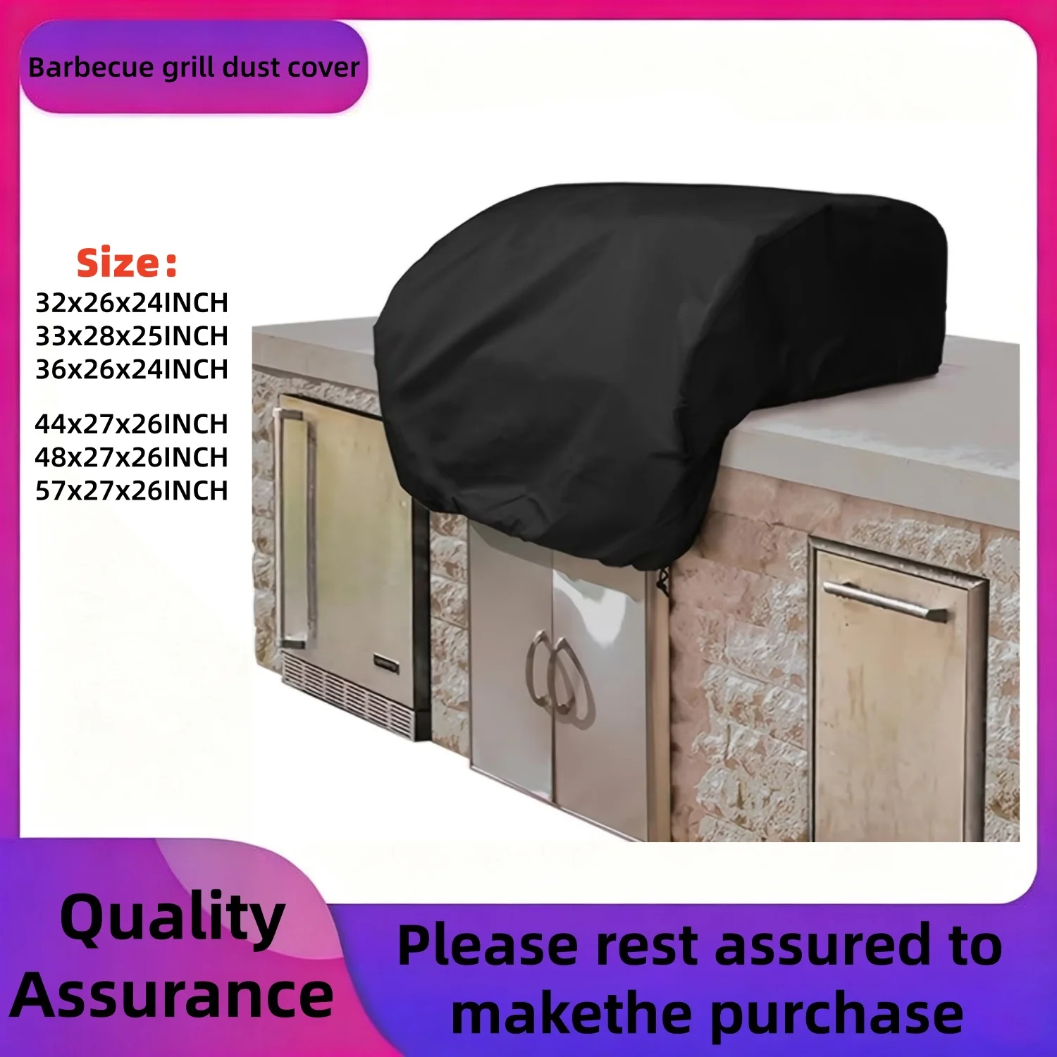 Built-in Grill Cover for Built in Gas Grill, Grill Cover for Outdoor Grill, Bull Outdoor Kitchen & Grill Head Cover
