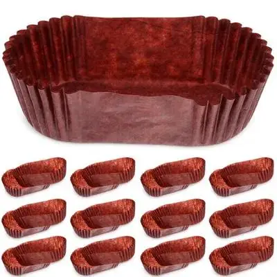 Tazas para pasteles, revestimientos de papel ovalados para hornear, envoltorios para magdalenas a prueba de grasa, bandeja de postre en forma de barco para panadería, uso en fiestas de bodas