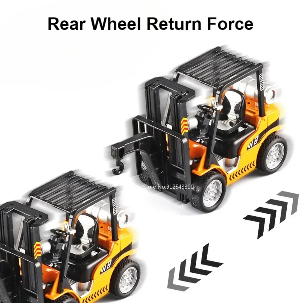 Kran Gabelstapler Modell Auto Spielzeug Diecast Metall Lager Lift Lkw Sound Licht Zurückziehen Einstellbare Engineering Fahrzeug Modelle