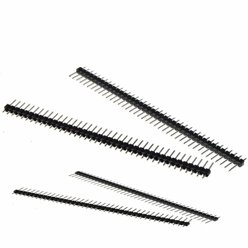 20PCS/Lot Single Row Male 40Pin 1x2/3/4/5/6//8/9/10/40 2.54 Breakable Pin Header Connector Strip for Arduino Black