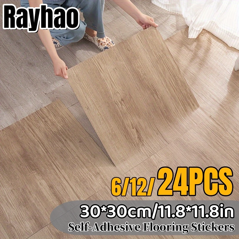 

Removable Wallpaper Anti-Slip Wood Grain Self-Adhesive Flooring Stickers Floor Wall Dual-purpose Stickers for Kitchen Bedroom