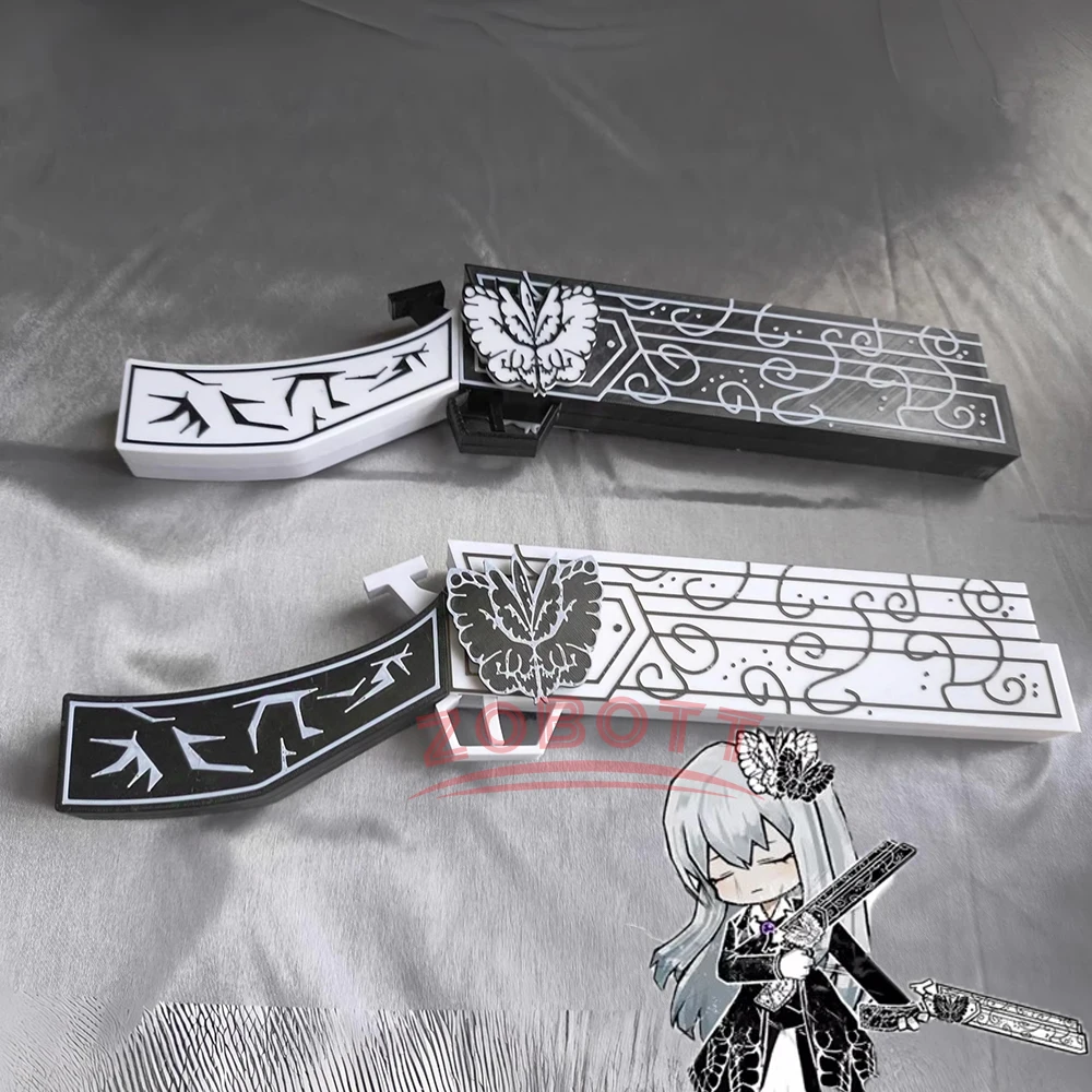 

Аниме-игра, библиотека Руины Анжела, реквизит для косплея, черно-белая бабочка, пистолет для мужчин и женщин, аксессуары для ролевых игр на Хэллоуин