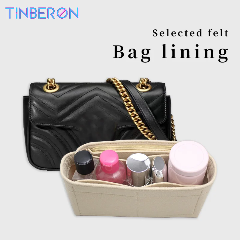 

TINBERON Felt Cloth Bag Liner for Luxury Handbag Portable Travel Insert Bag Make up Organizer Bags Shaper Purse Organizer Insert