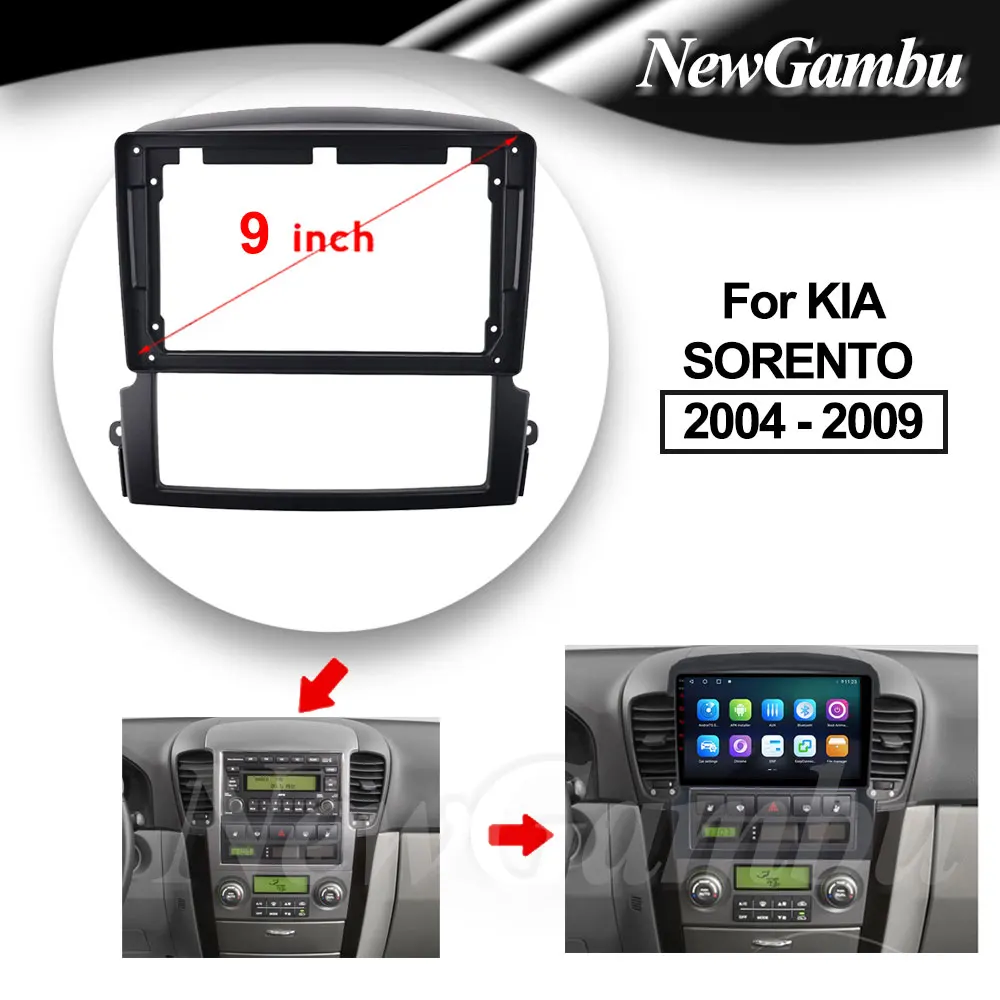 

NewGambu 9 inch Car Fascia Frame Cable Canbus For KIA SORENTO 2006-2009 Frame Screen Android Dash Panel Frame Fascias Decoder