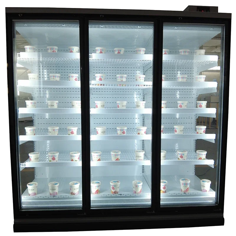 

Supermarket Display Commercial Vertical Cabinet Freezer Glass door display refrigerator