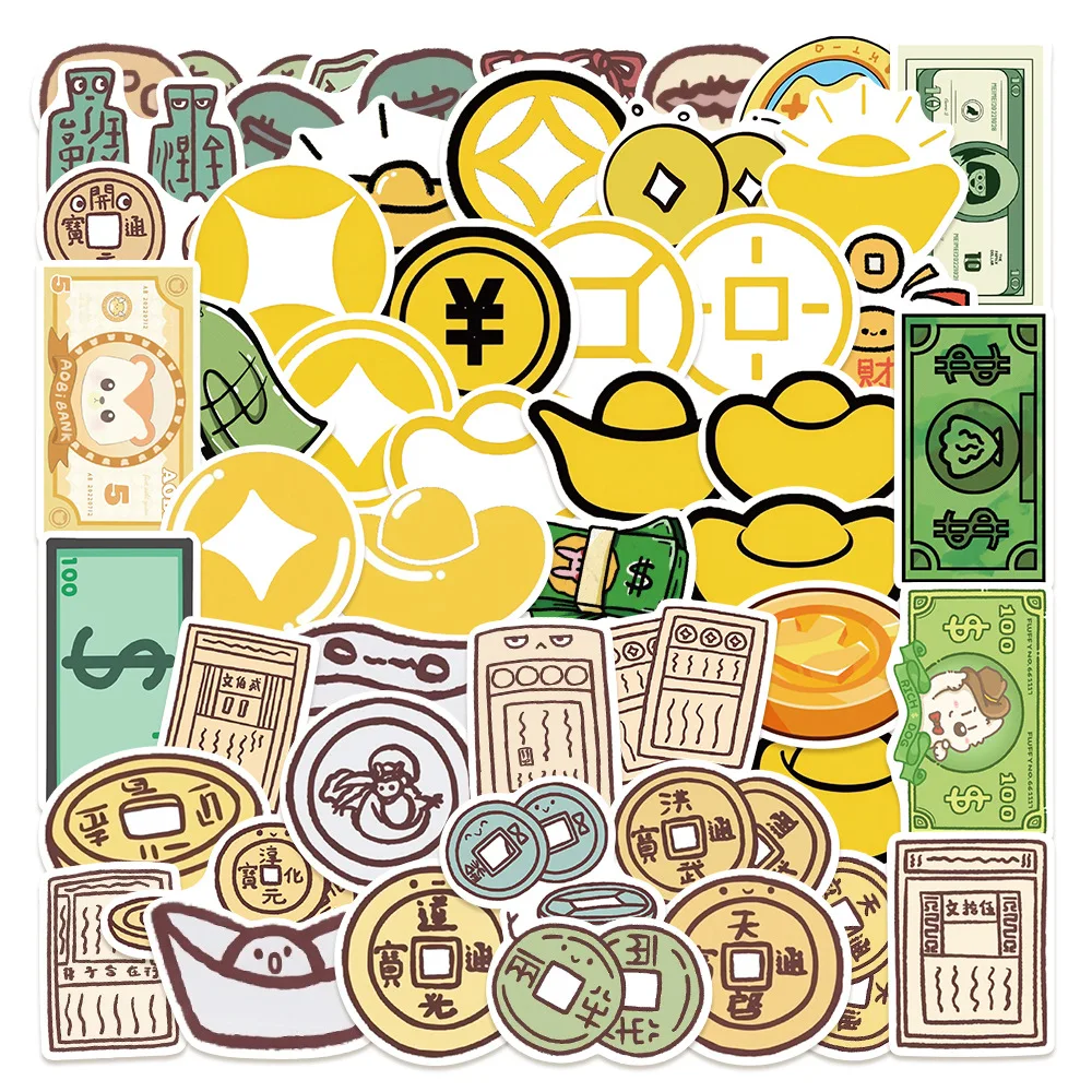 

10/50PCS Currency Graffiti Stickers Creative Cartoon Decal Notebook Phone Guitar Skateboard Waterproof Sticker Fridge Kid Toys