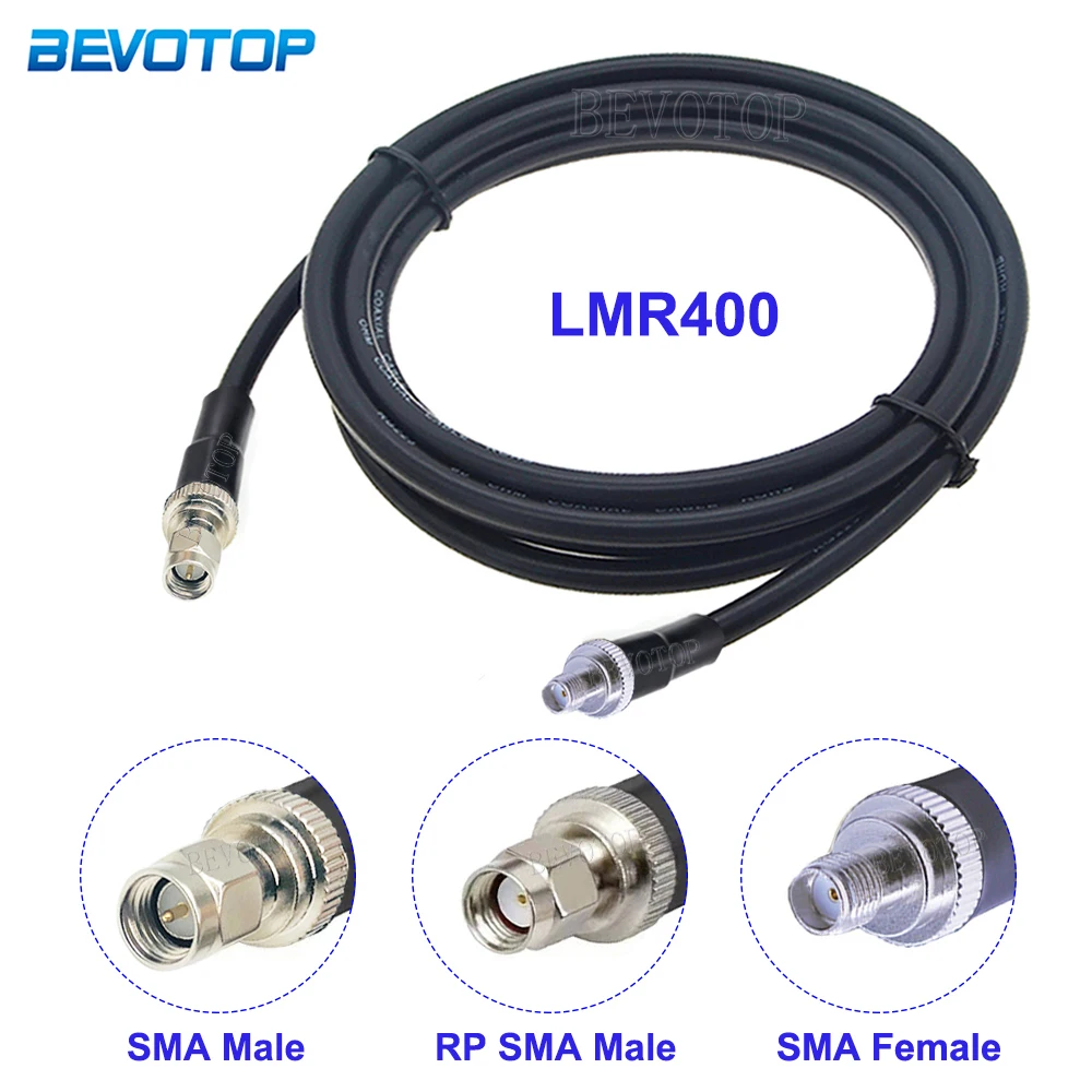 1 Uds LMR-400 SMA/RP SMA macho a SMA conector macho/hembra Cable LMR400 50 Ohm 50-7 RF extensión Coaxial puente Pigtail
