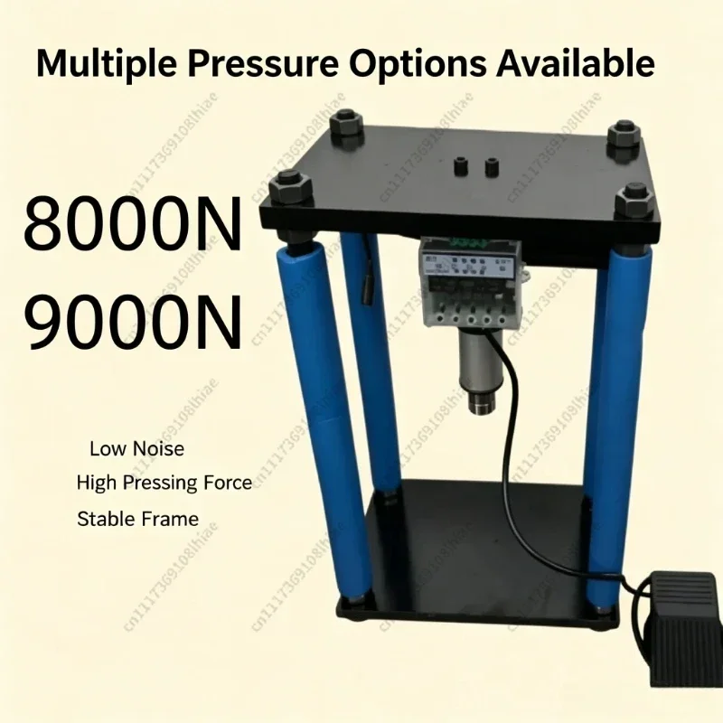 Small Desktop Four Pillar Electric Press 600KG Fixed 5mm/s Pressing Speed Foot Switch for Bearing Lead Metal Parts Press Fitting