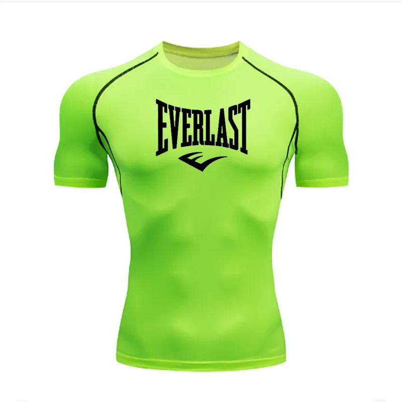 EVERLAST Mens long Sleeved Compression T-Shirt Sun Protection Second Leyer Skin Running Fitness Rash Prevention Training Clothes