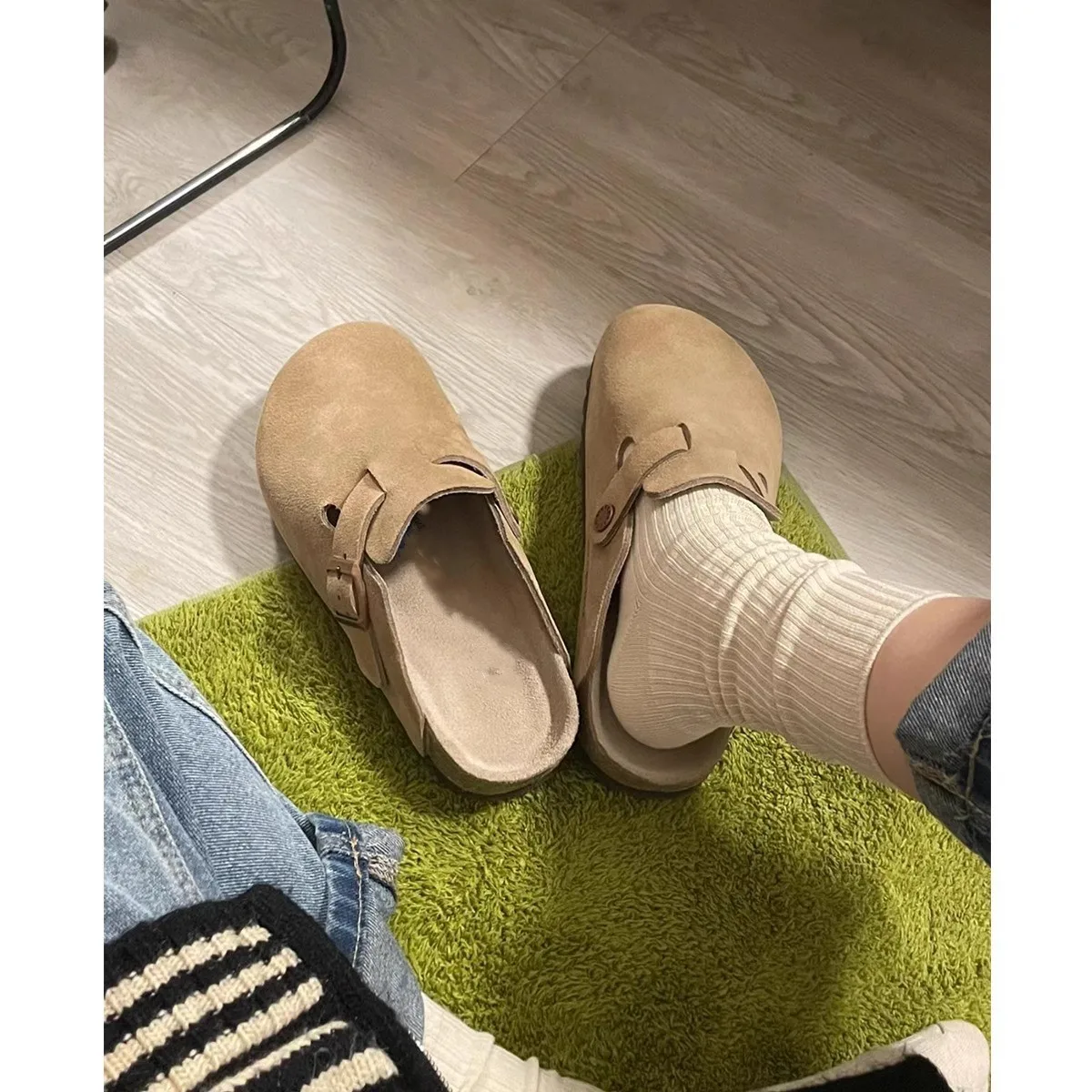 

2024 New arrival retro birken shoes summer,outwear fishing thick sole non-slip toe slippers women's,soft bottom lazy shoes