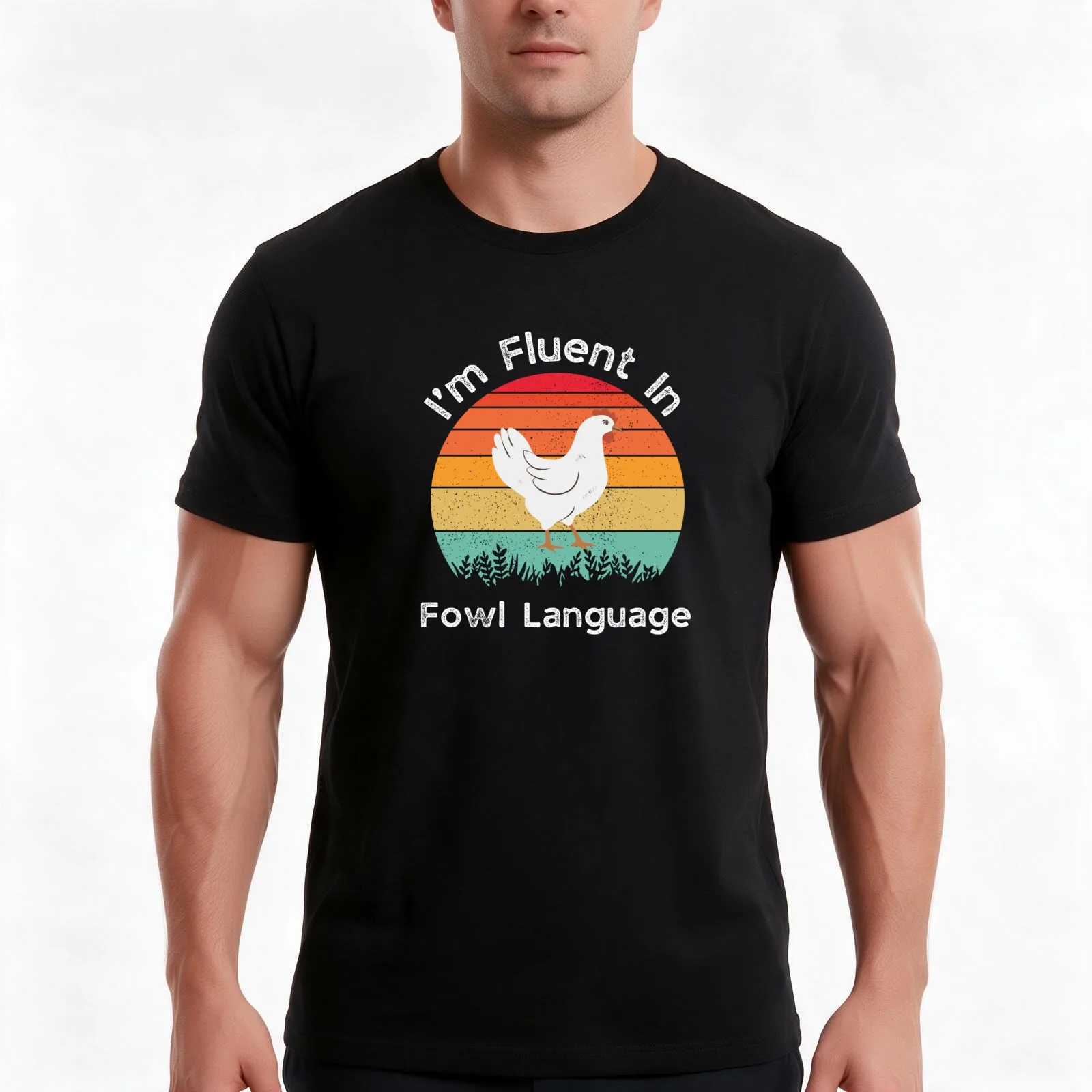 I’m Fluent In Fowl Language T-Shirt Summer Casual Cotton Tee Oversized Streetwear Tops Vintage Graphic Print 100% Cotton