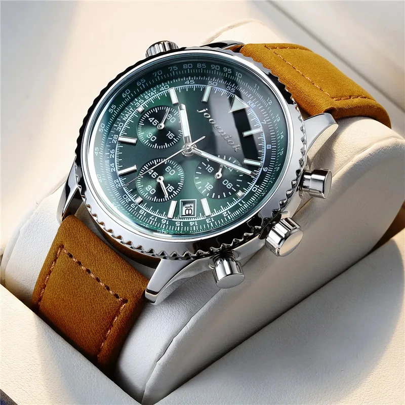 

JOOENIOK Leisure Men Wristwatch Quartz Leather Strap Watches Masculino Relogio Fashion Male Calendar Clock Out-door Reloj Hombre