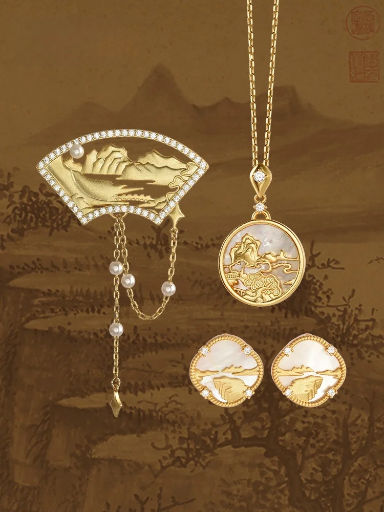 Nuevo Broche de Joyería Estilo Chino Museo de Lugou XiaoYue, Pendientes Elegantes y Creativos, Regalo de Cumpleaños, Museo Na...