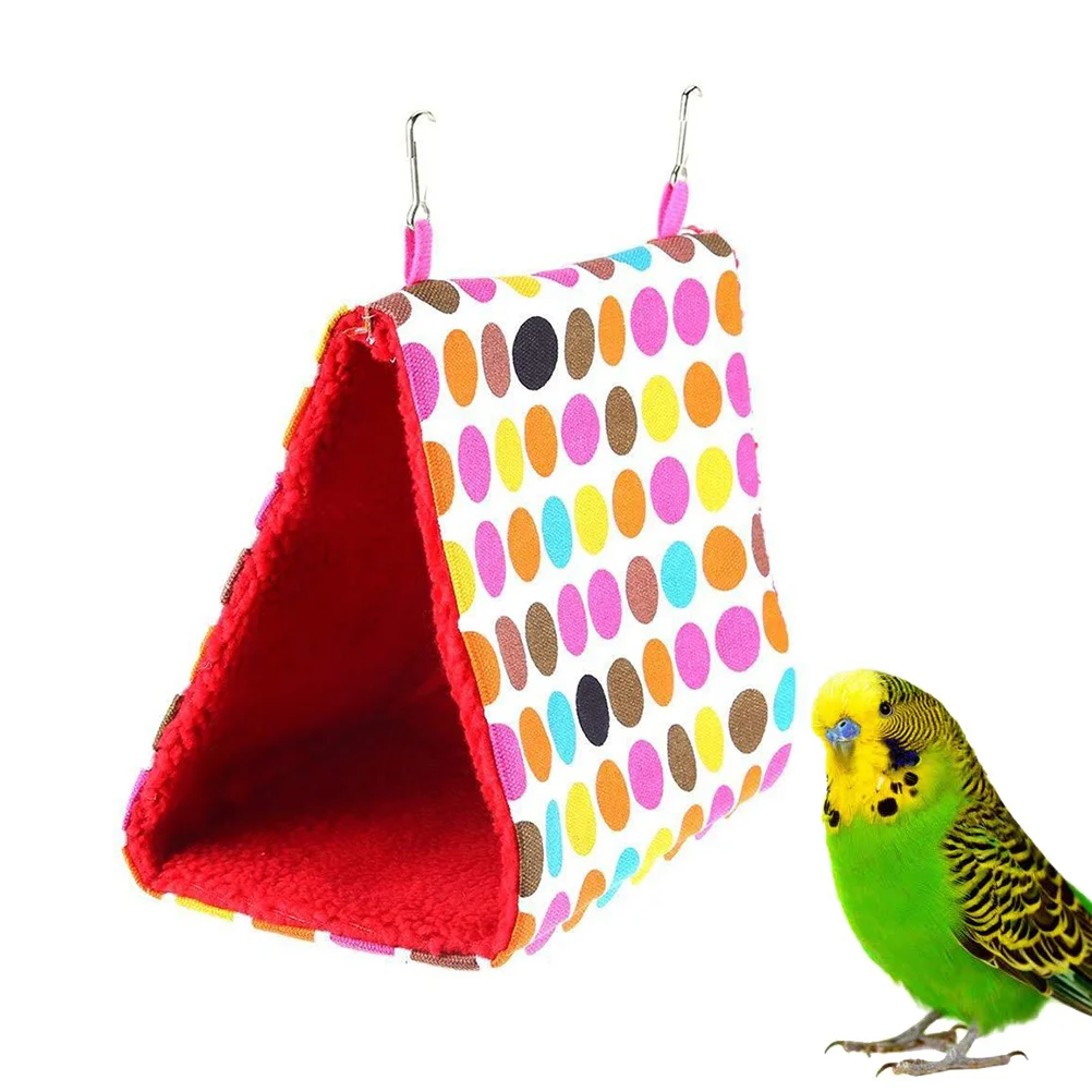 

Parrot Hanging Hammock Bird Nest Round Dot Winter Warm Sleeping Bed Size S Durable Flannel Canvas Material Comfortable Pet
