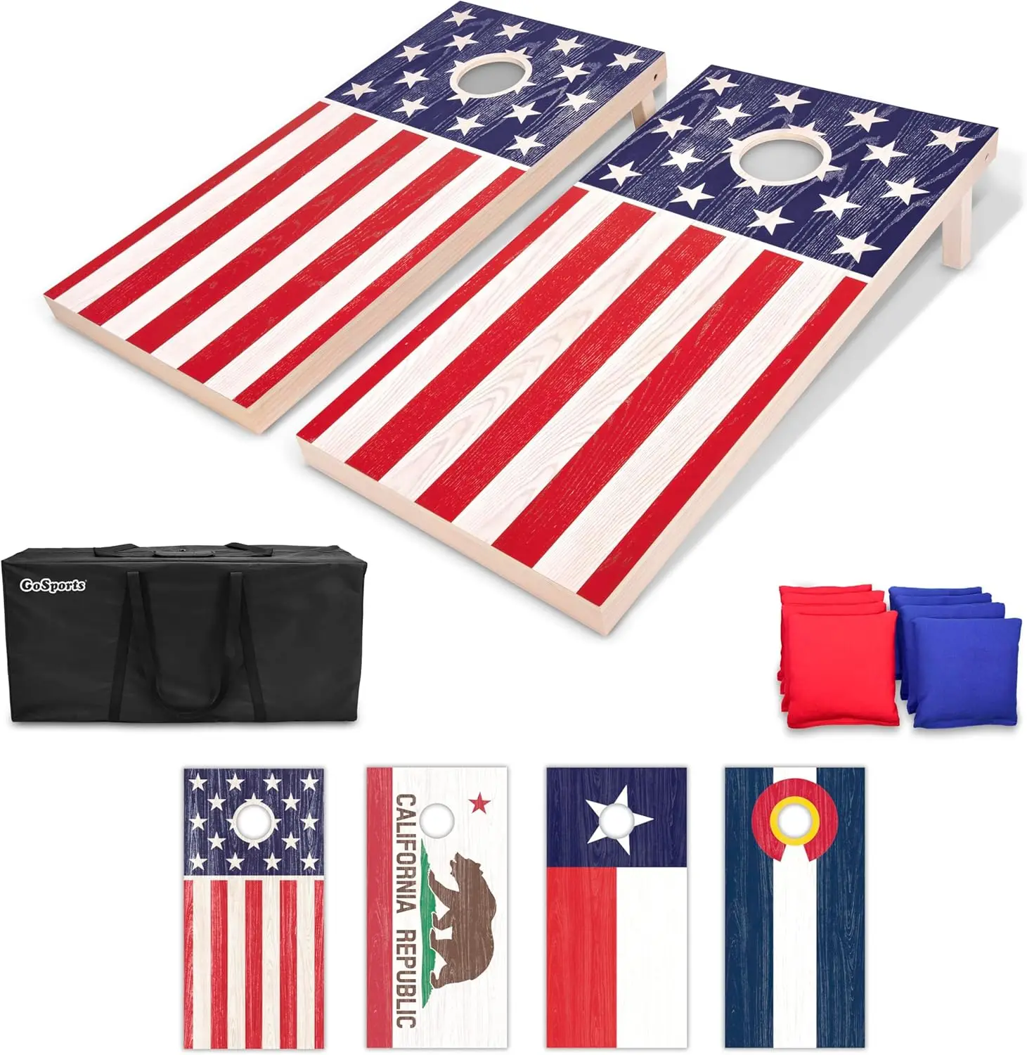 

State Flags – Includes Two Regulation Size 4 ft x 2 ft Boards, 8 Bean Bags, Carrying Case and Rules