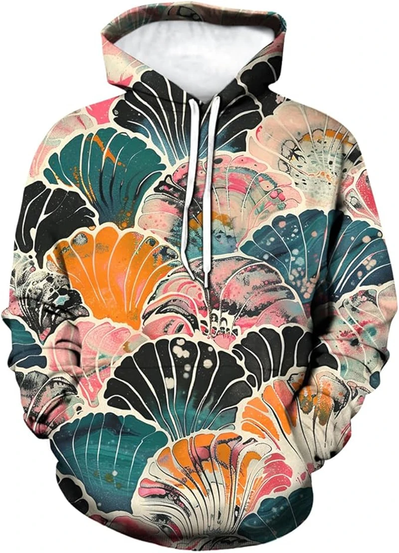Vintage 3D Printing Trippy Graffiti Animation Graphic Hoodie Hooded Sweatshirts Pockets Long Sleeve Pullover Trendy Unisex Tops