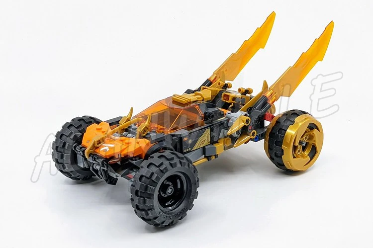 384pcs Shinobi Crystallized Cole's Dragon Cruiser Car Golden Dragon Vehicle 60014 Building Blocks Toys Compatible With Model