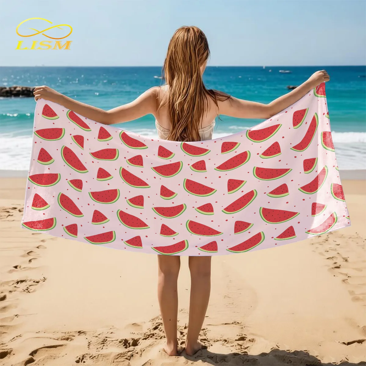 

1pc Watermelon Towel-Oversized, Absorbent Microfiber, Quick Dry, Ideal for Travel, Swimming, Surfing Bath Towel