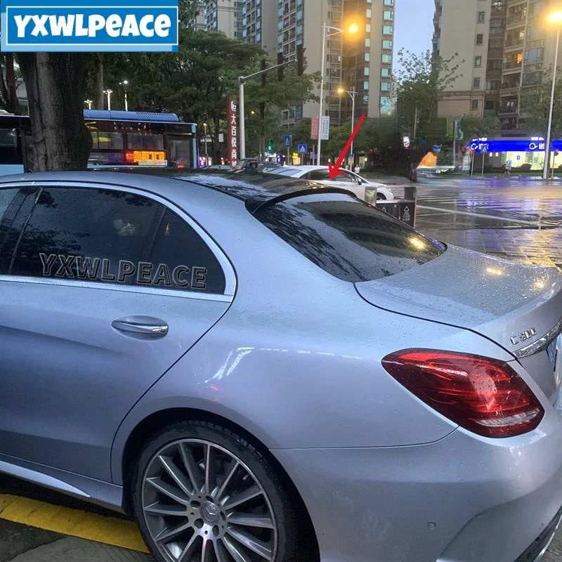 For Benz C-class W205 Sedan Spoiler 2014-2020 ABS Plastic Primer Color Rear AWindow Roof Spoiler Body Kit Accessories