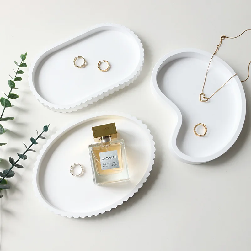 

Gypsum Jewelry Showcase Tray Exquisite Jewellery Storage Pallet Jewelers Bracelet Displays Salver Live Pictures Display Props