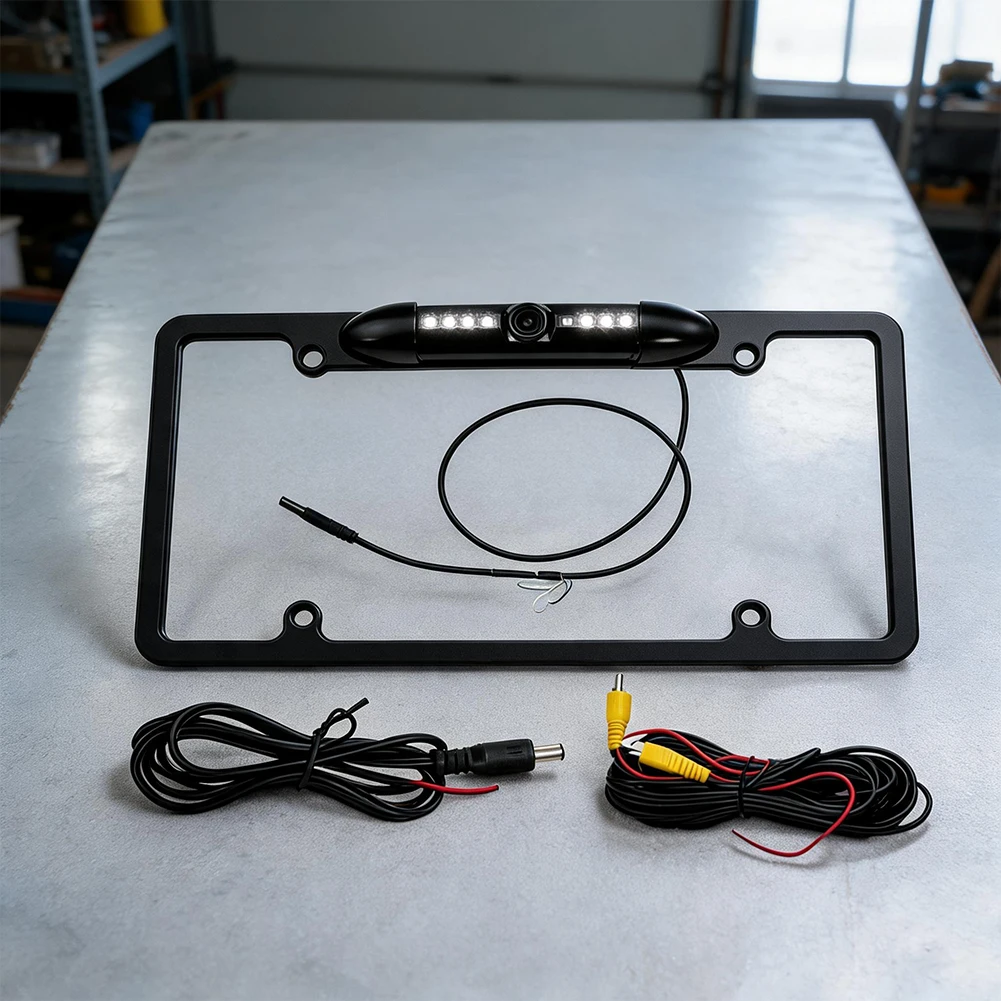 For Night Driving Visibility License Plate Camera CVBS Parking Camera High-strength ABS Material 130mA Current Rating