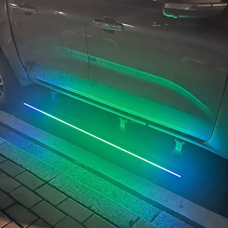 Electric Running Boards Retractable Aluminum Alloy Neon LED Lights For Land Cruiser 90 Prado J90 1996-2001 with Carry Bag view 2