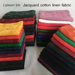 Thick Jacquard Cotton Linen Fabric By Meters for Shirts Cheongsam Scarf Curtain Diy Sewing Textile Cloth Soft Leaf Feather Rose