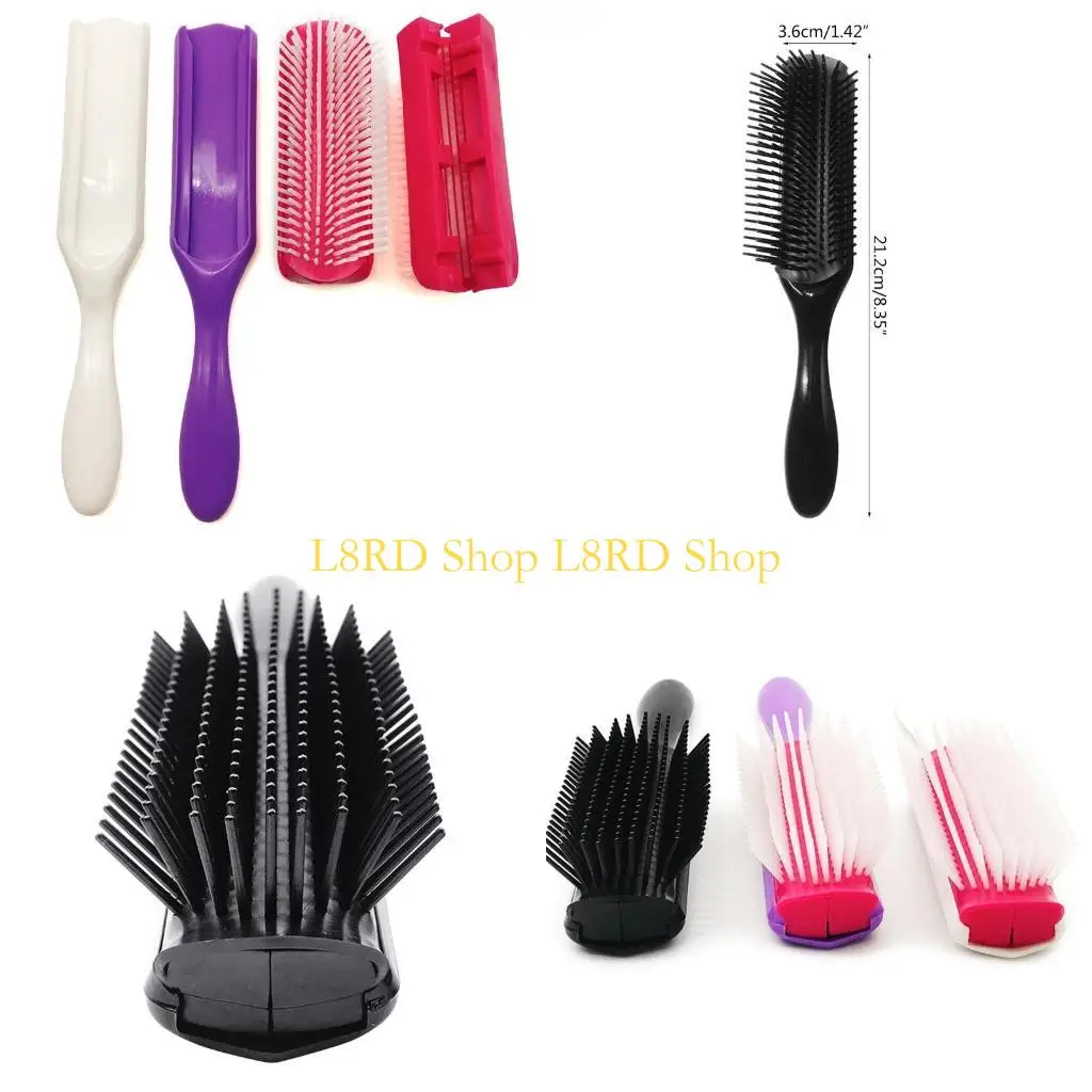 L8RD 9-Rows Detangling Hair Brush Detangler Hairbrush Scalp Massager Straight Curly Wet Hair Styling Comb