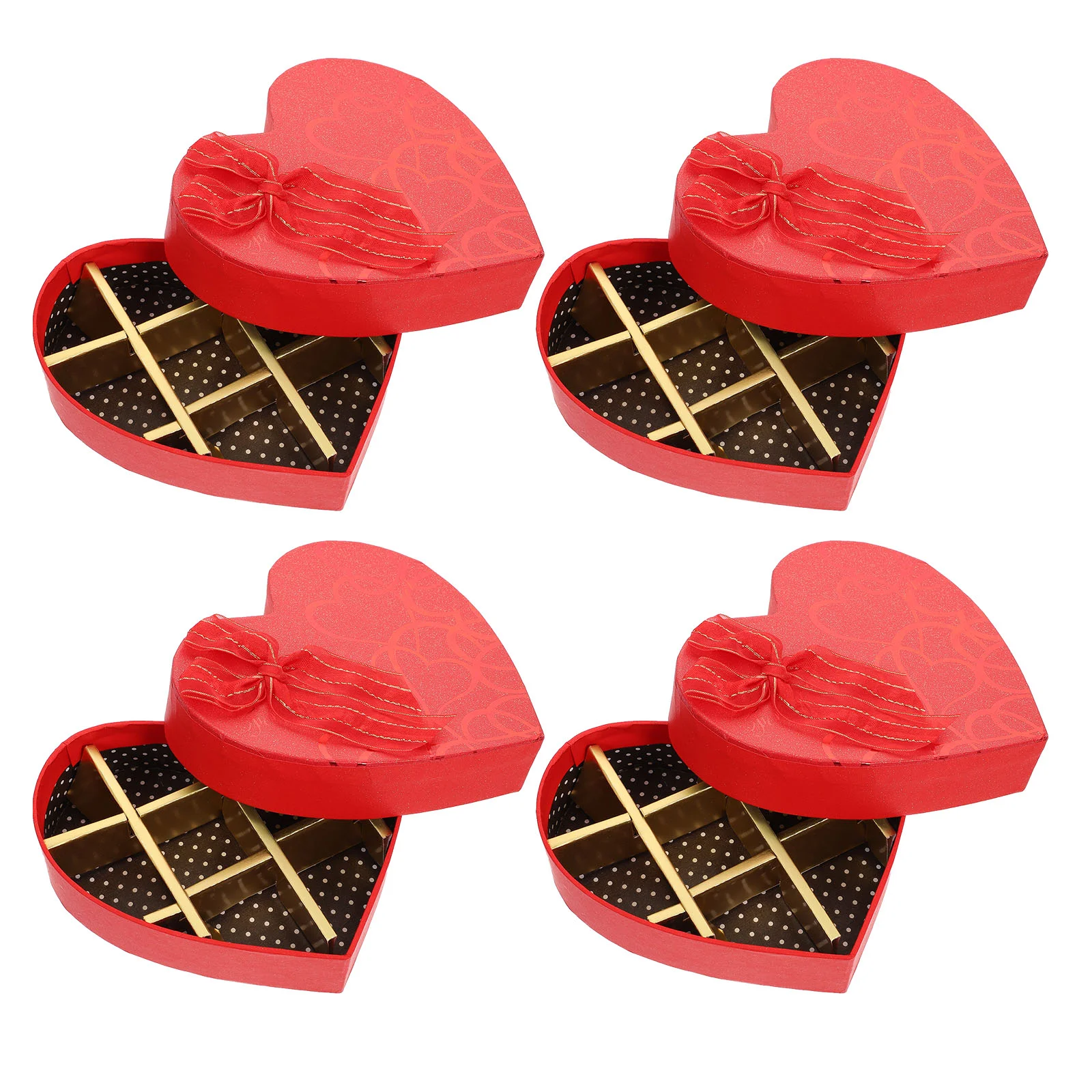 

4 Pcs Love Heart Sweets Shaped Chocolate Box Present Case Gift Container Jewelry Candy Red Storage Boxes Travel