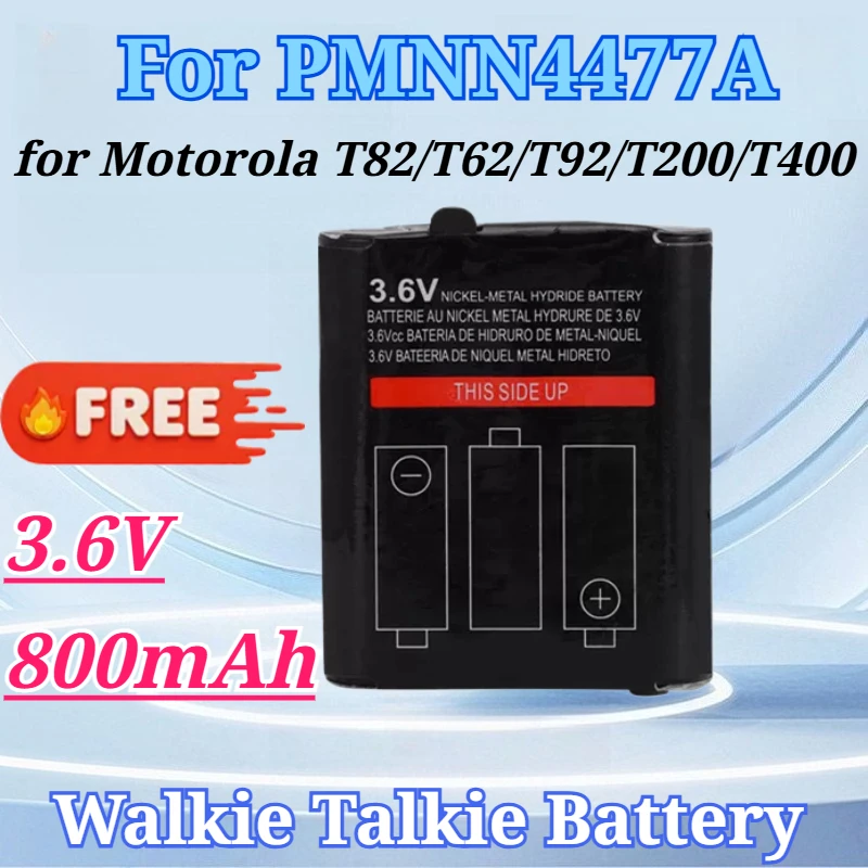 

For PMNN4477A 3.6V 800mAh for Motorola T82/T62/T92/T200/T400 Walkie-talkie Battery Nickel-Metal Hydride