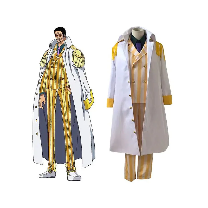 Anime Borsalino Cosplay Costume Admiral Kizaru Cloak And Uniform Suit Halloween Navy General Performance Costumes